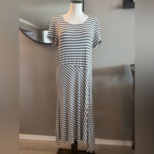 Chico's White and Green Midi Sundress